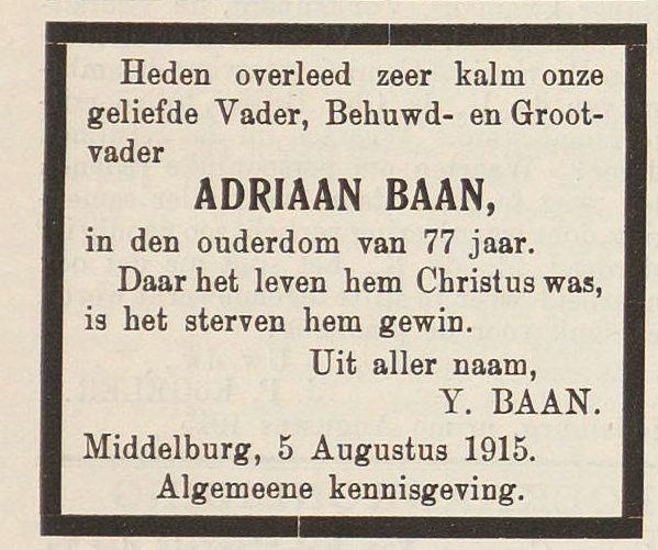 Overlijden
