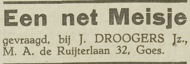 Meisje gevraagd