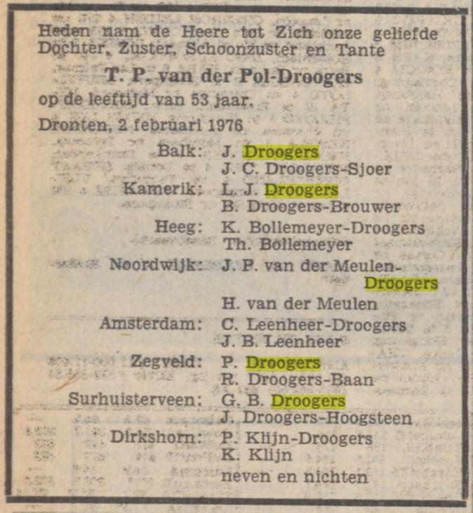 Overleden